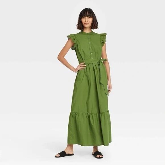 Who What Wear Dresses & Skirts - Who What Wear 100% Cotton Green Maxi Dress -‎ Size:XS